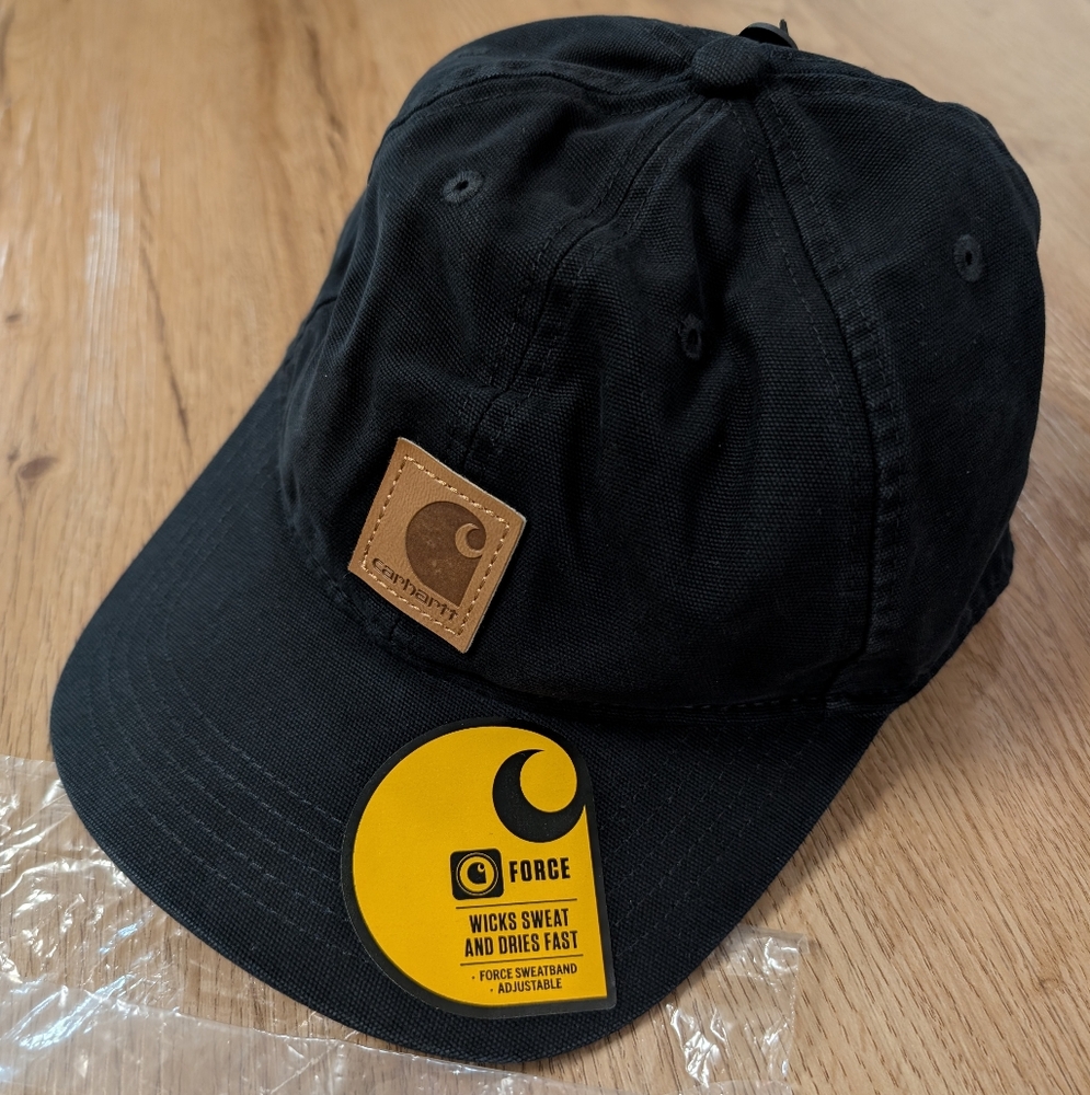 Carhartt Black Cotton Patch Logo Baseball Cap